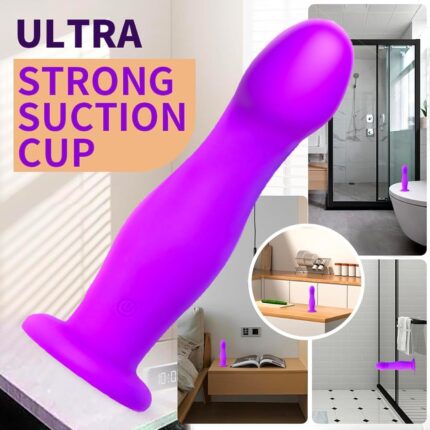 Realistic Dildo Vibrator with Strong Suction Cup,7.2" Liquid Silicone Dildo for Women